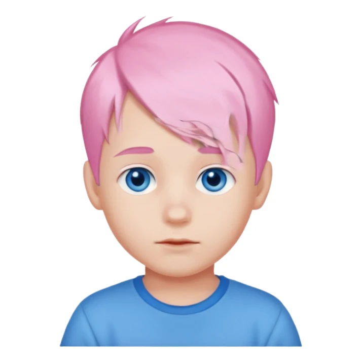 boy with baby pink hair ￼ sticker