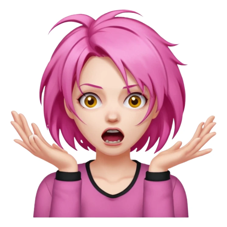 Manic ripping hair out female pink sticker