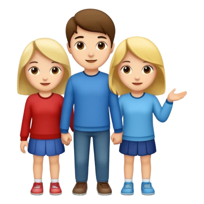 friendly group withtwo girls and one boy sticker