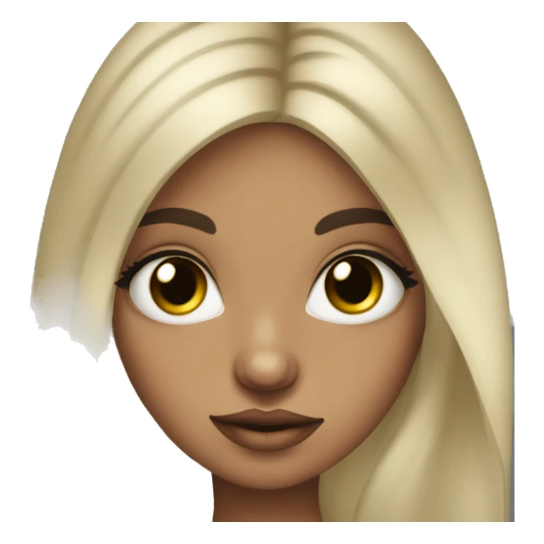 Girl with big eye long lashes dark hair nose ring sticker