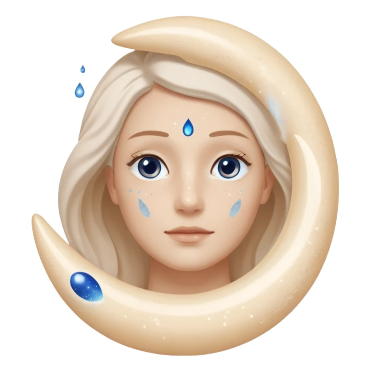 Small white CeraVe tube with blue label soft beige tip, with gentle light. Surrounded by tiny floating tear-shaped sparkles and crescent moon dust, hinting at dark circle repair. Emits a soothing blue-beige aura like a targeted eye revival spell. Compact, calming, and luminous — emoji-style. sticker
