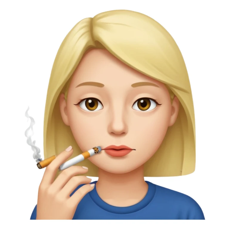 Face with low eyelids and cigarette in mouth  sticker