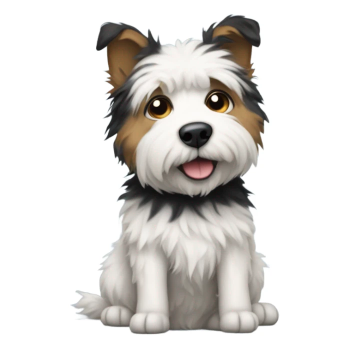 Scruffy white and black short haired dog sticker