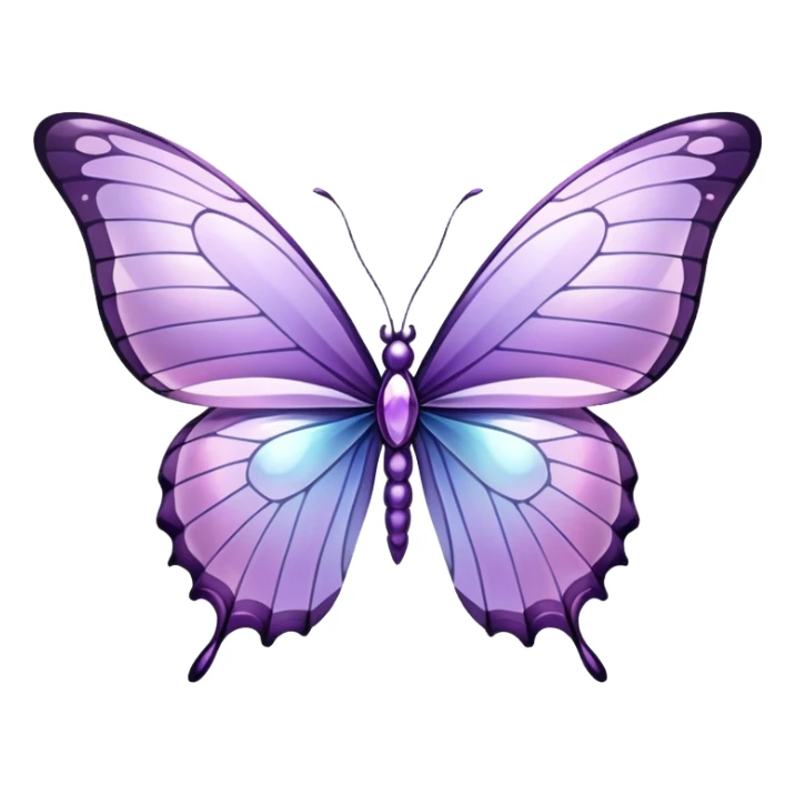 Lilac lavender Iridescent glass crystal butterfly sticker