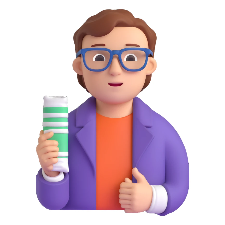 Hank J. Wimbleton, 3D emoji style, with bandages and glasses sticker