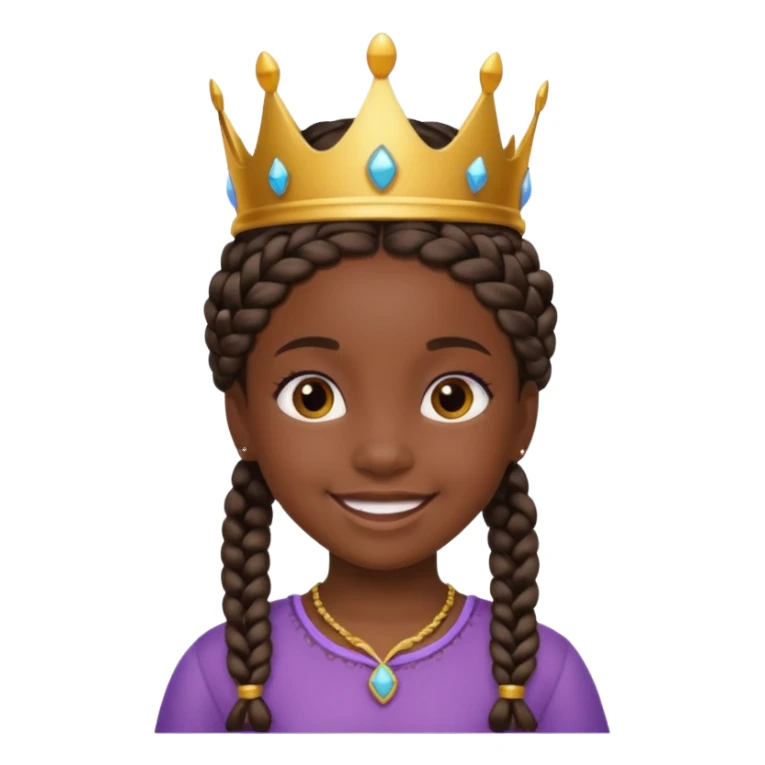 black girl kid with braided crown sticker