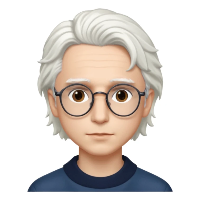 timothee chalamet with white hair and glasses sticker
