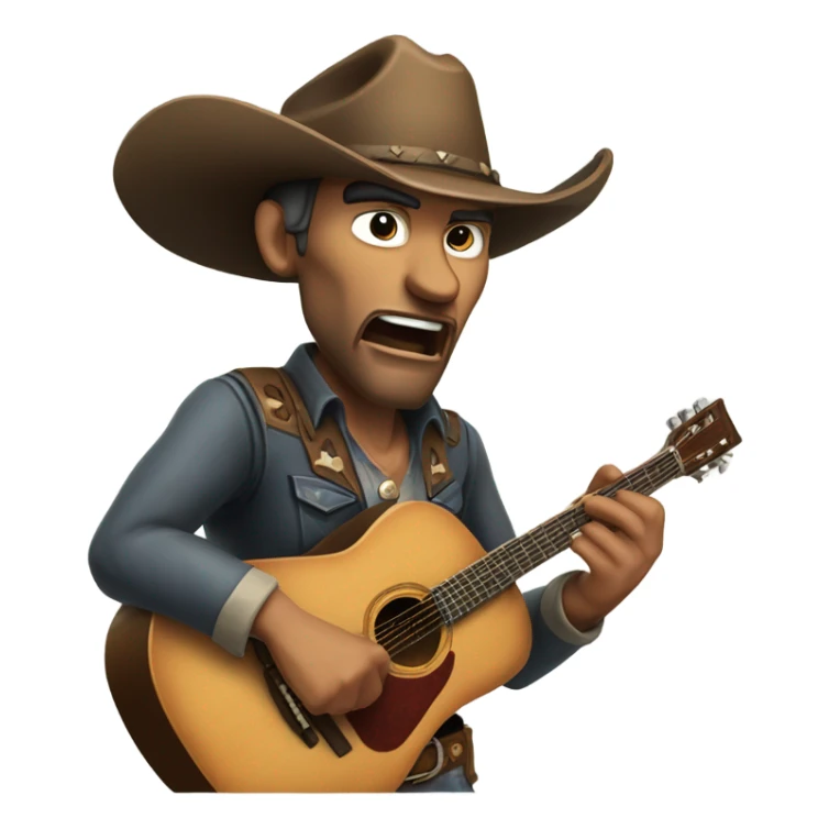 ANGRY COWBOY MUSICIAN sticker