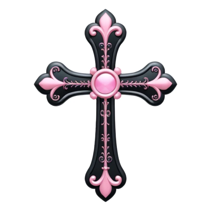 soft cute black pink goth cross , no woman sticker