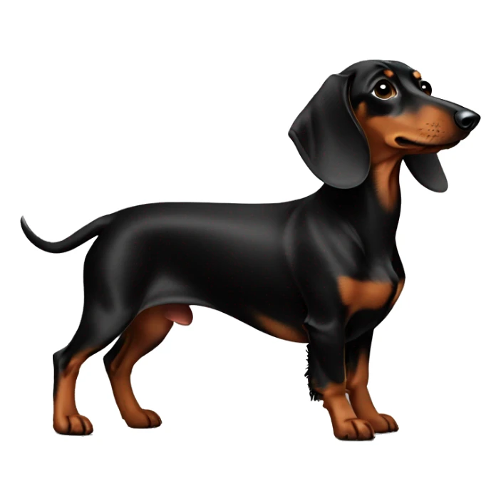 black and brown dachshund full body sticker