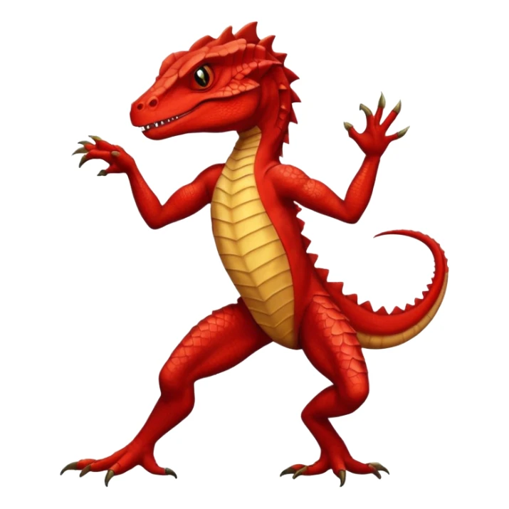 red lizardman dancing salsa sticker