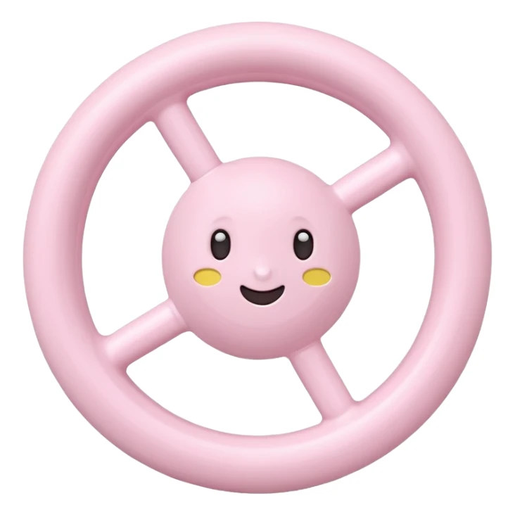 White and light pink baby shaker rattle toy sticker