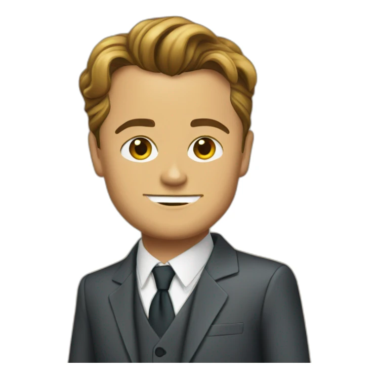 leonardo dicaprio cartoon wearing suit sticker