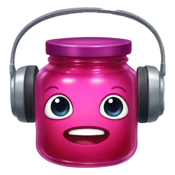 Jar of jelly with headphones sticker