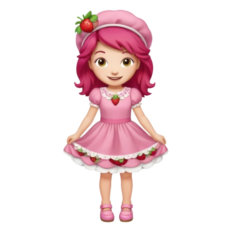 modern day cartoon character strawberry shortcake full body sticker