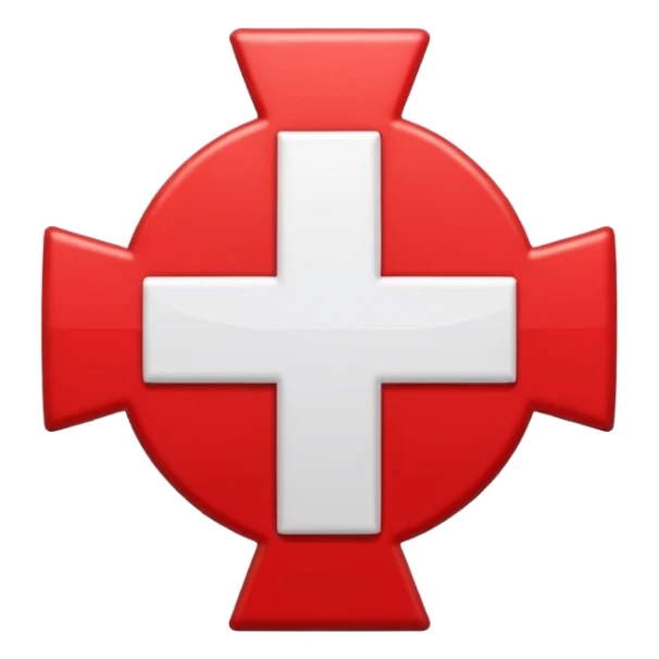 red medical cross symbol on a white3 background sticker