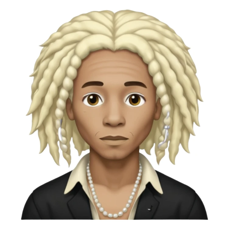 Black Male bob marley inspired hair platinum blonde with pearls makeup sticker