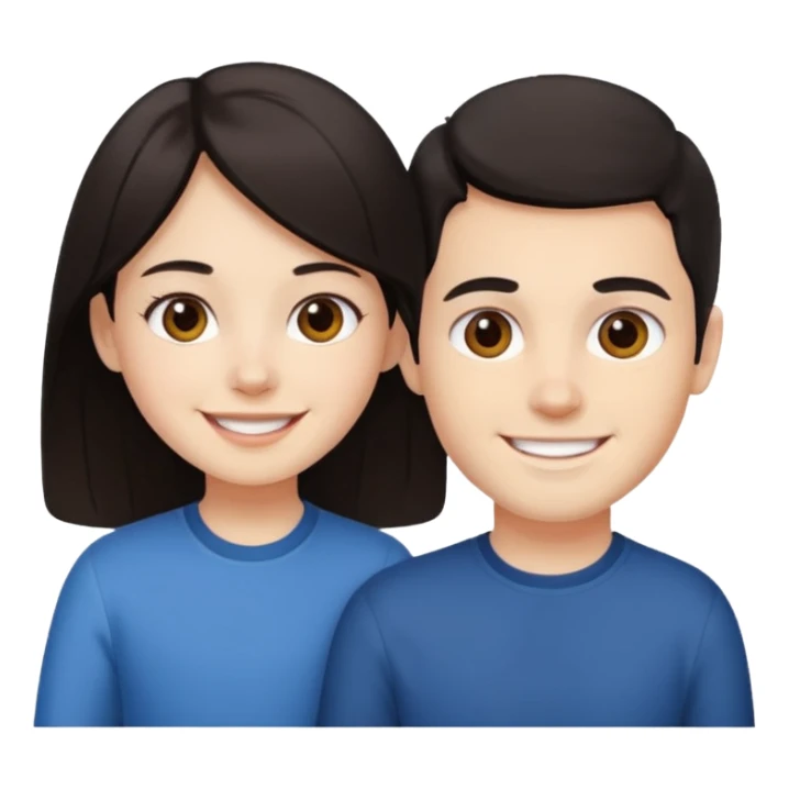 Brother ans sister, white skin, dark hair sticker