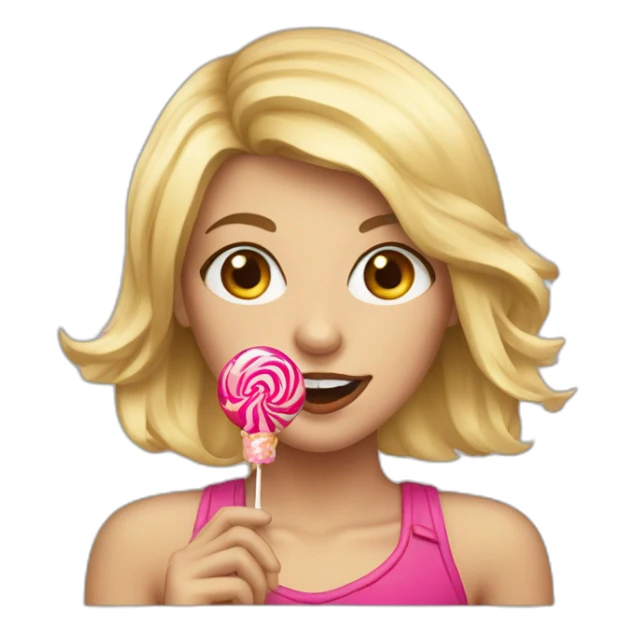 blond girl with lolipop in mouth sticker