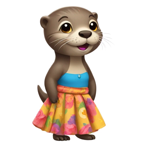 Otter wearing a skirt sticker