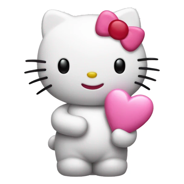 Hello kitty holding a little pink heart  sticker