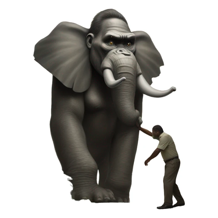 kingkong unites with the ancient elephant sticker