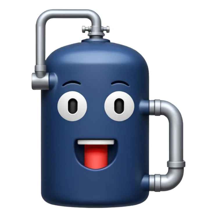 navy blue boiler emoji modern no face sticker