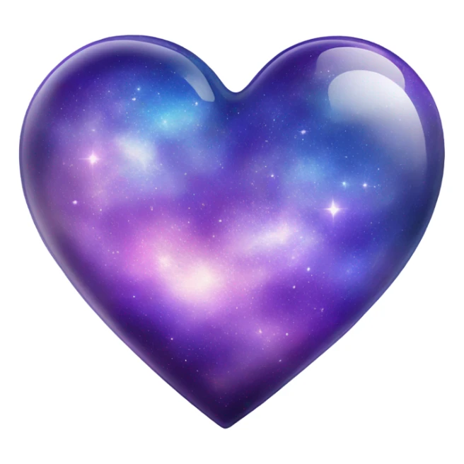Pastel glass purple blue galaxy heart  sticker