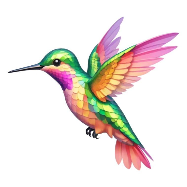 peach pink and yellow-green humming bird sticker