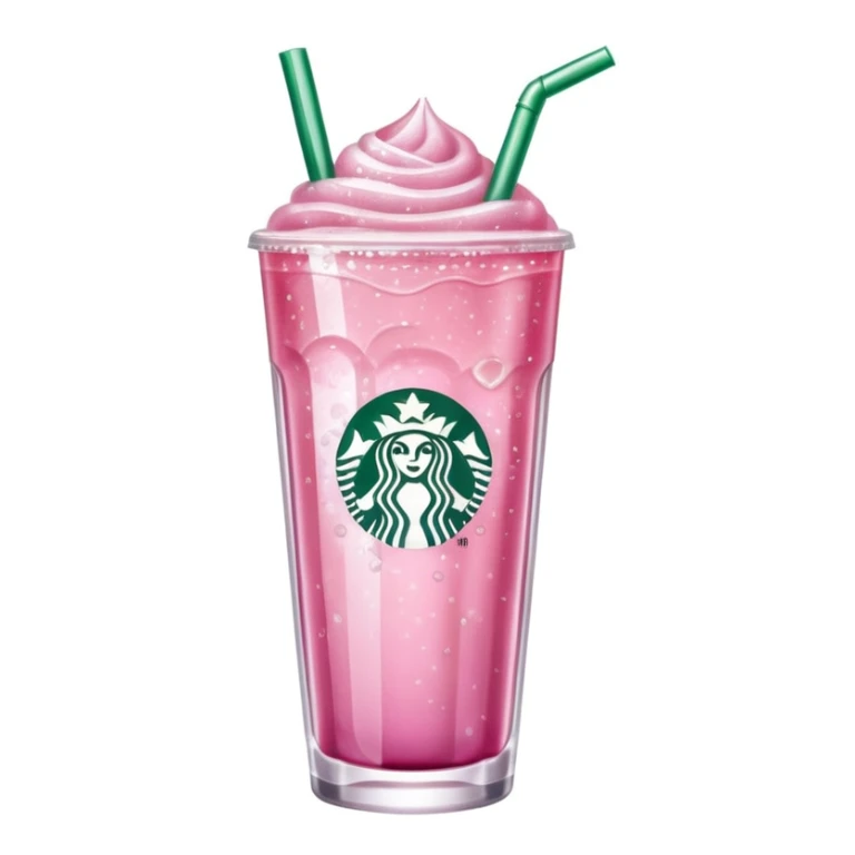 Starbucks glittery pink drink  sticker