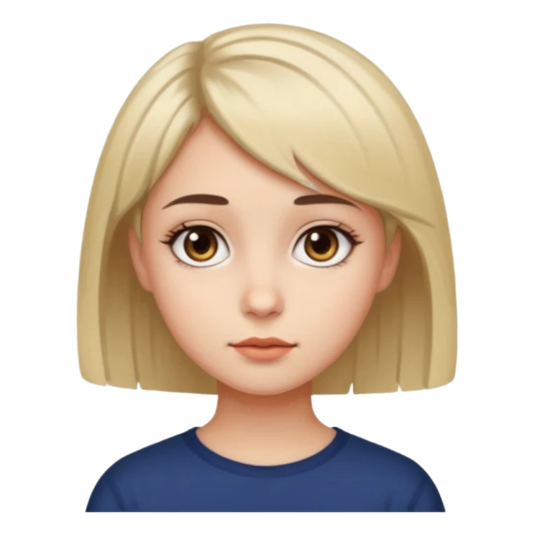 girl with big brown eyes, short height, short dyed hair sticker