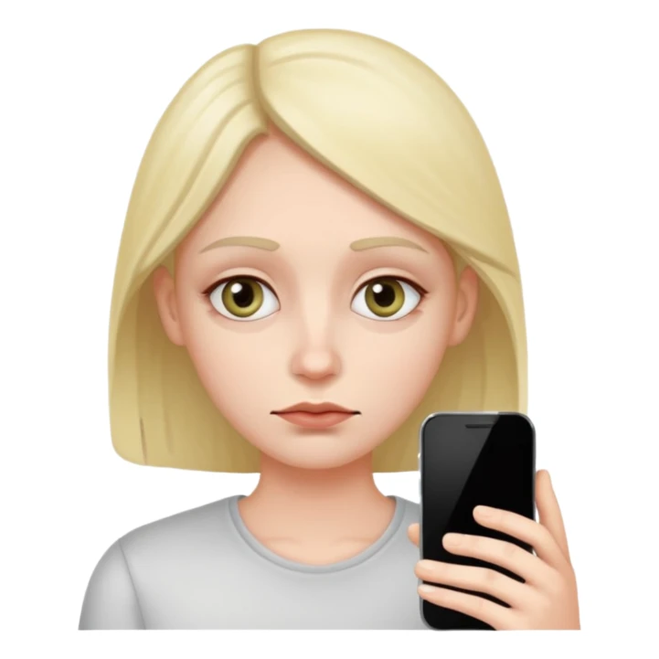 tired person with phone, dark circles under eyes, addicted look sticker