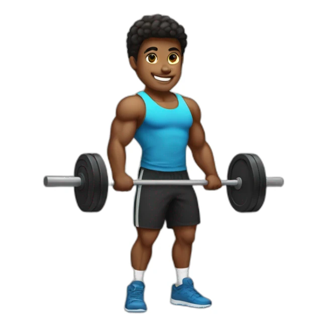 fitness boy with 140 kg bar sticker