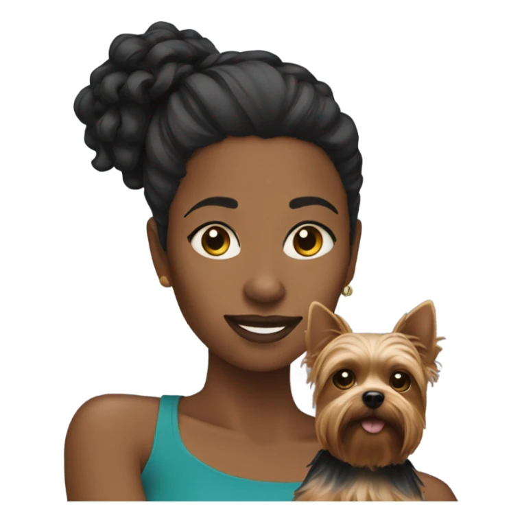Black women with yorkie sticker
