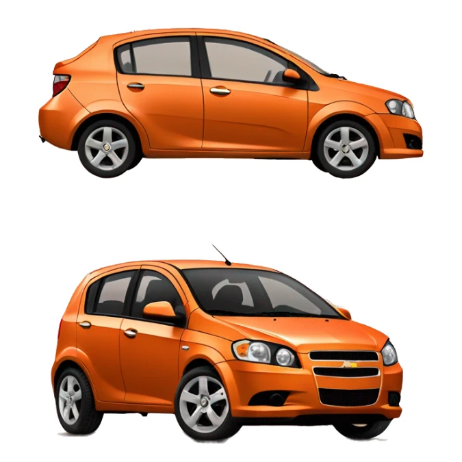 Chevrolet Aveo 2008 orange color sticker