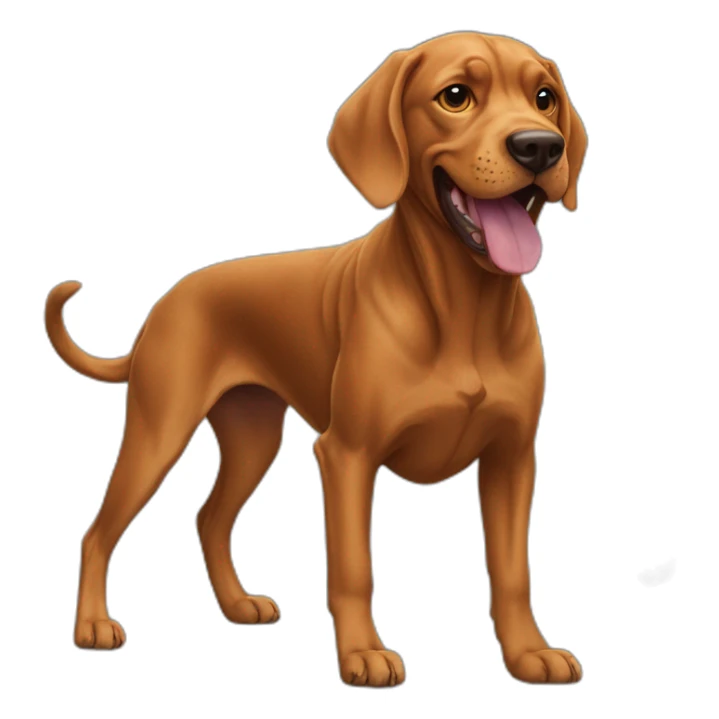 vizla dog playing with one tennis ball sticker