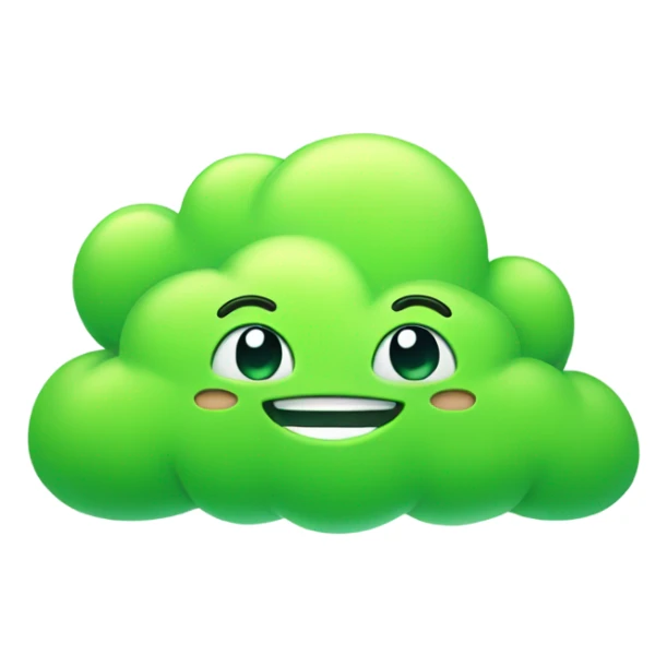 Happy Green Cloud with arms and legs sticker