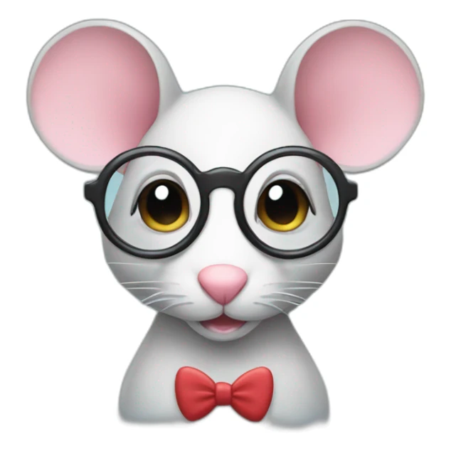 Mouse with glasses and hearts instead of eyes sticker