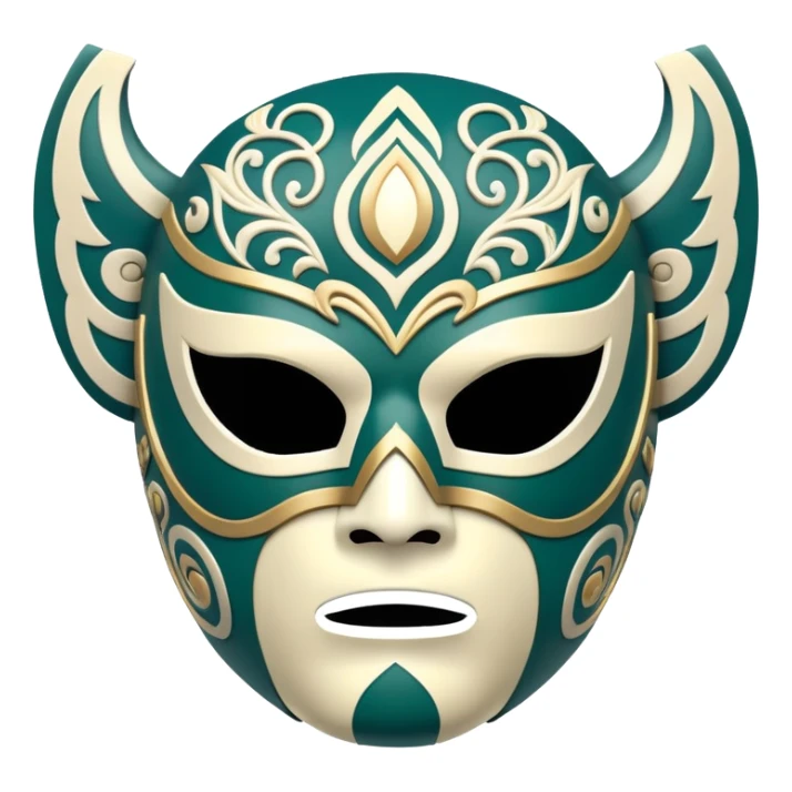 forest green, cream, and Carolina blue luchador mask sticker