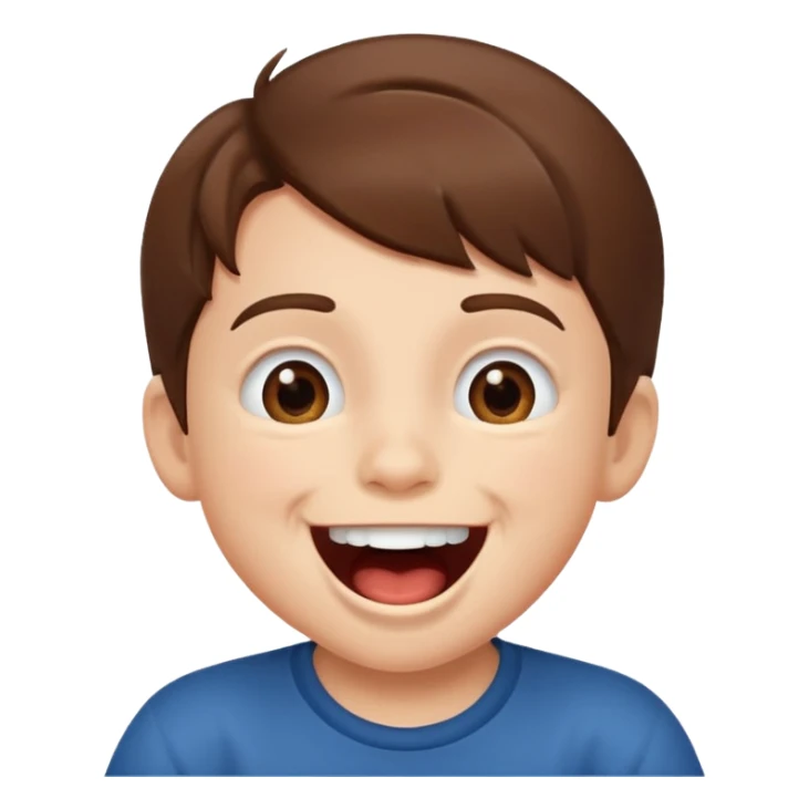 little boy laugh her mouth wide open sticker