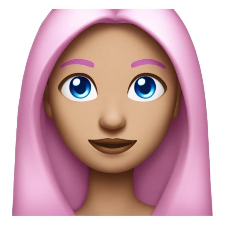 magical diva with thin pink andromedan skin long hair and blue eyes glowing third eye sticker