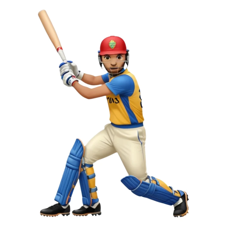 Right handed cricketer playing a cover drive shot sticker