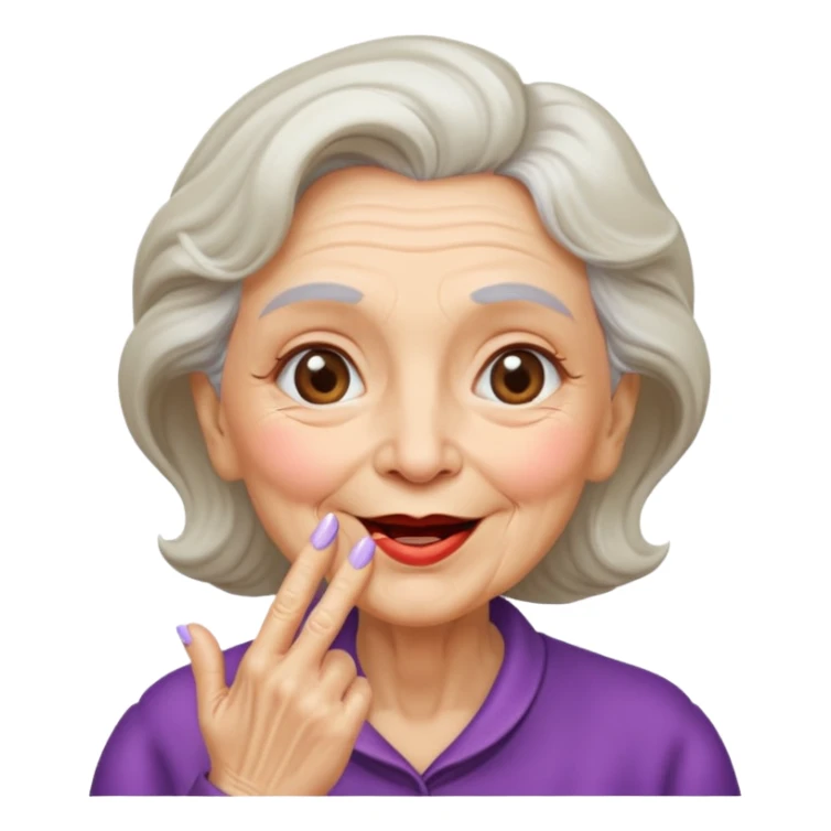 old woman blowing a kiss sticker