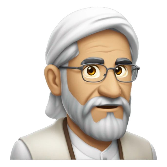 hafif çekik gözlü saçları yukarı kalkmış türk  sticker