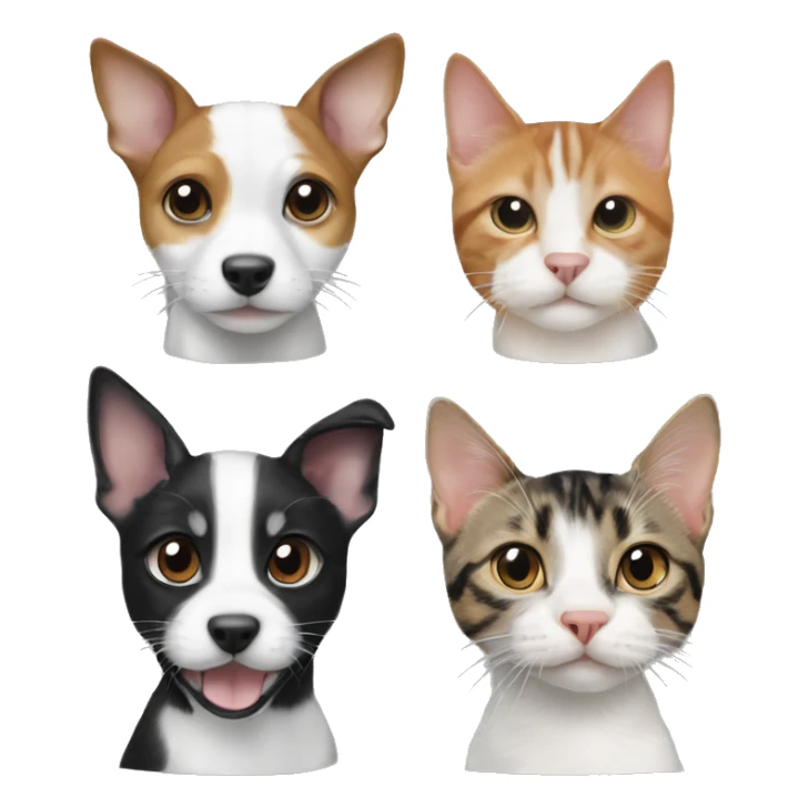 Jack Russell, Black and White Cat , Tabby Cat sticker