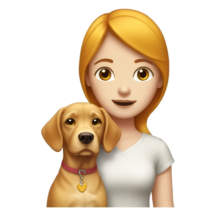 Red-haired girl with yellow Labrador dog sticker