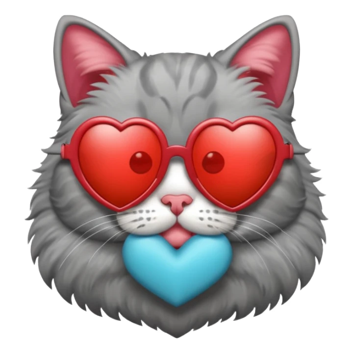 cat with heart-shaped sunglasses sticker