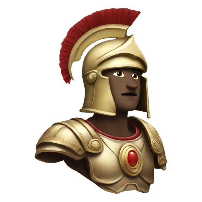 earth as head wearing roman helmet saluting sticker