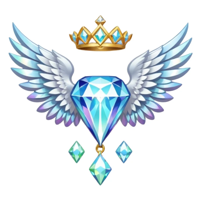 holy diamond emblem with white wings and diamond in the middle sticker