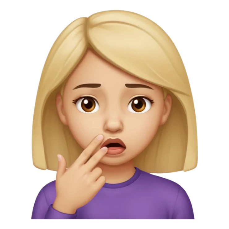 create a girl who is pinching her nose because she is smelling something bad sticker
